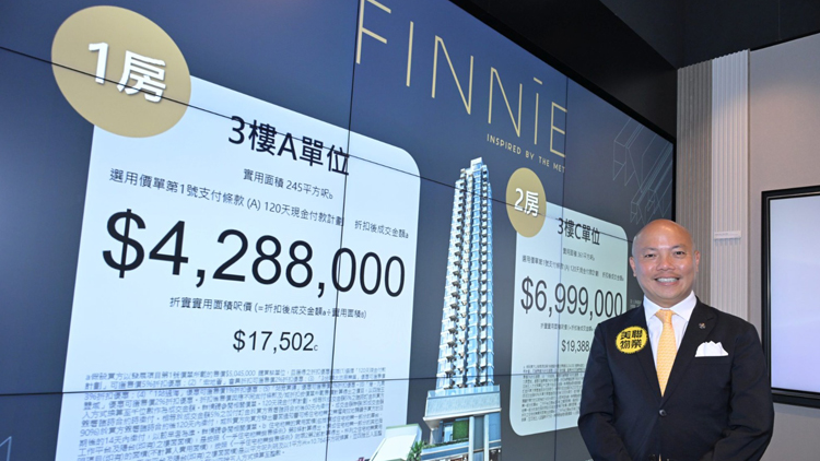 【港樓】美聯：FINNIE訂價較同區餘貨盤有逾2成折讓